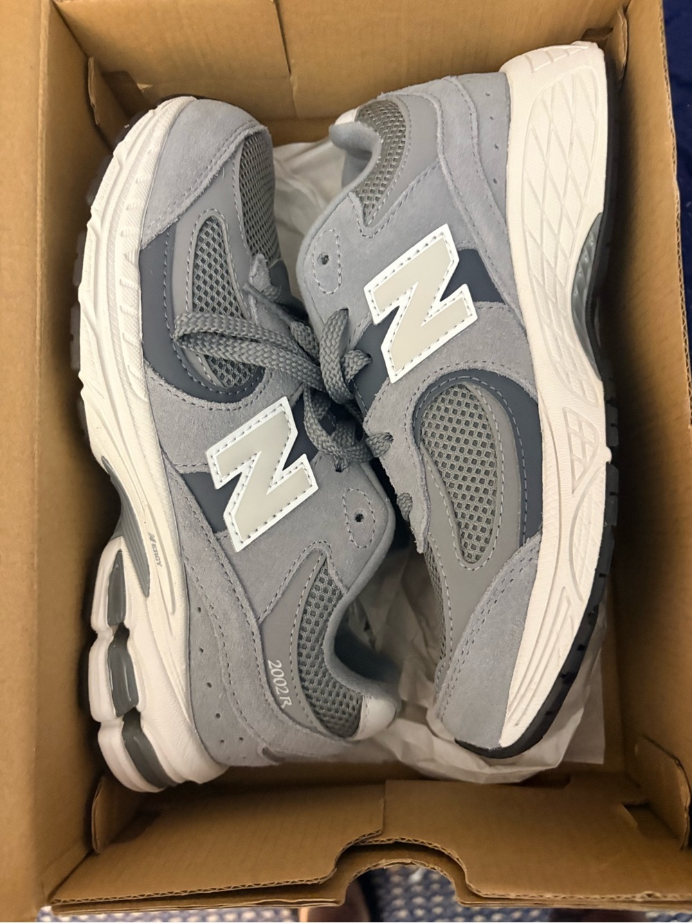 New Balance Kids Grey Suede & Mesh Sneakers